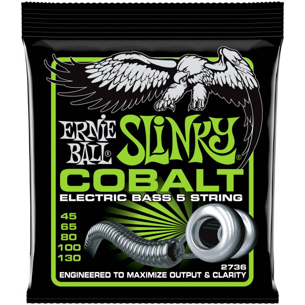 ERNIE BALL 2736 Cobalt Slinky 45-130 - Струны для бас-гитары 5 струнной