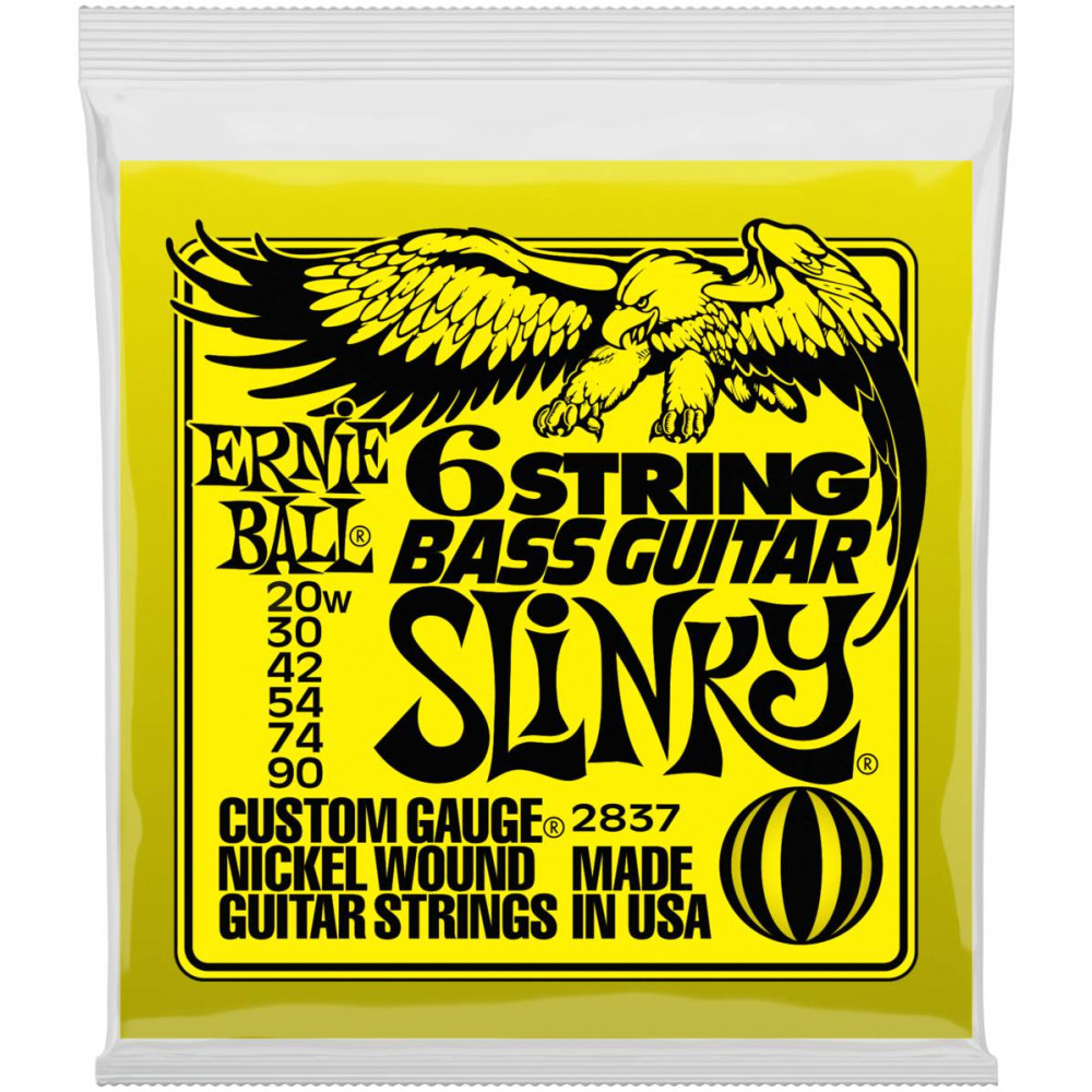 ERNIE BALL 2837 Nickel Wound 5/8 Scale Slinky 20-90 - Струны для бас-гитары 6 струнной