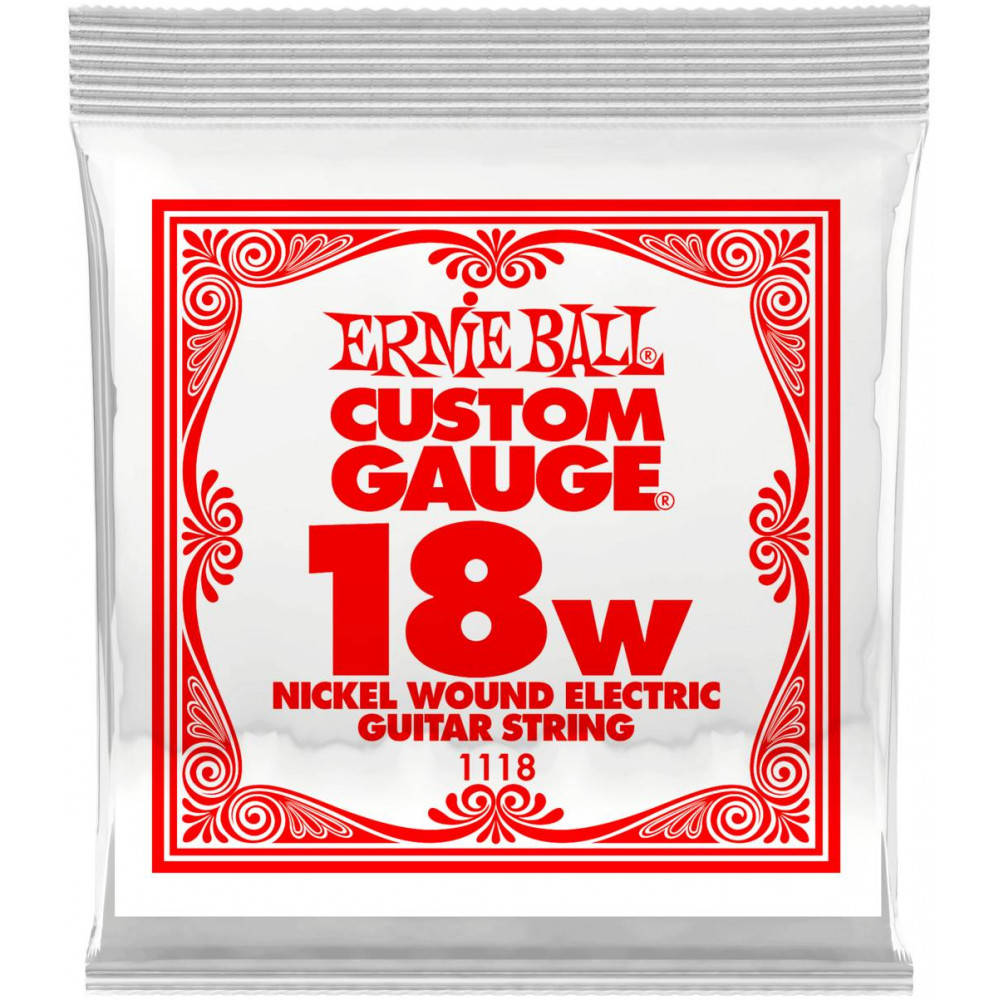 Струна одиночная для электрогитары ERNIE BALL 1118 Nickel Wound .018