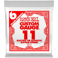 Струна одиночная для акустической и электрогитары ERNIE BALL 1011 Plain Steel .011
