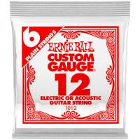 Струна одиночная для акустической и электрогитары ERNIE BALL 1012 Plain Steel .012