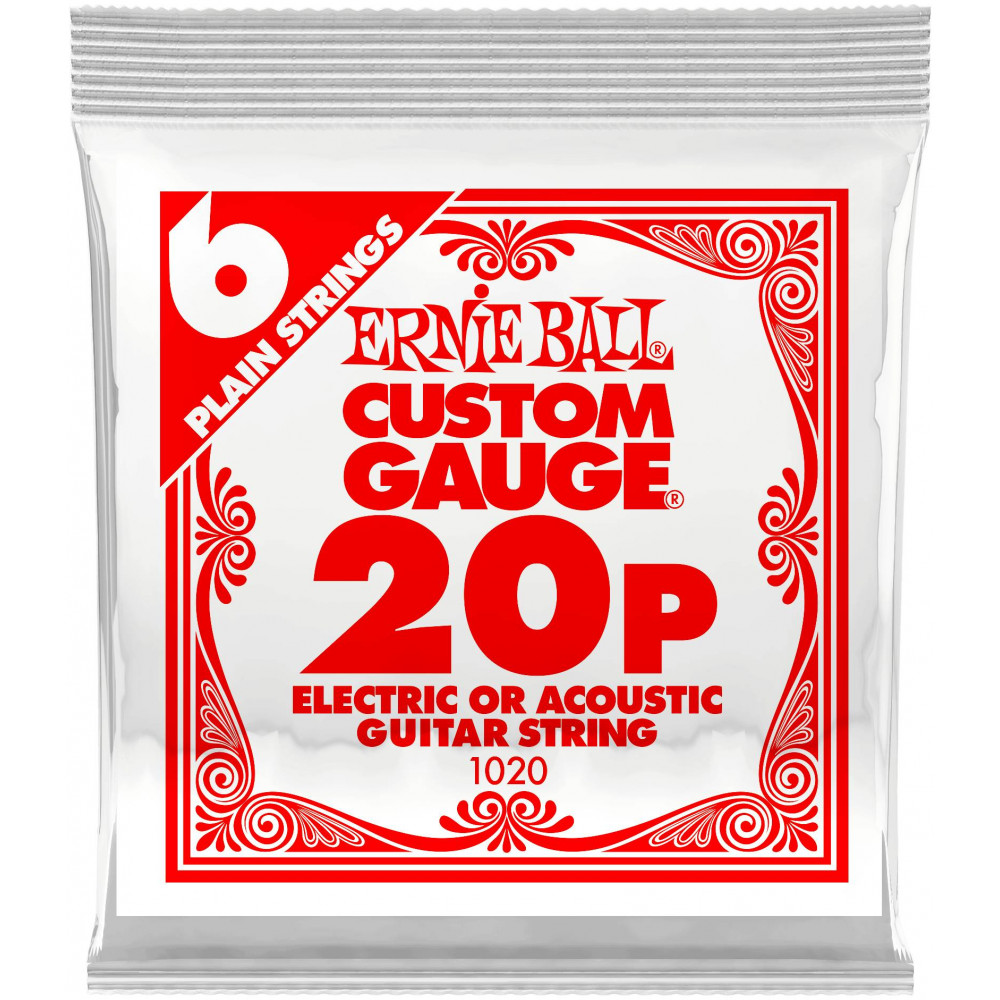 ERNIE BALL 1020 Plain Steel .020 - Струна одиночная для акустической и электрогитары