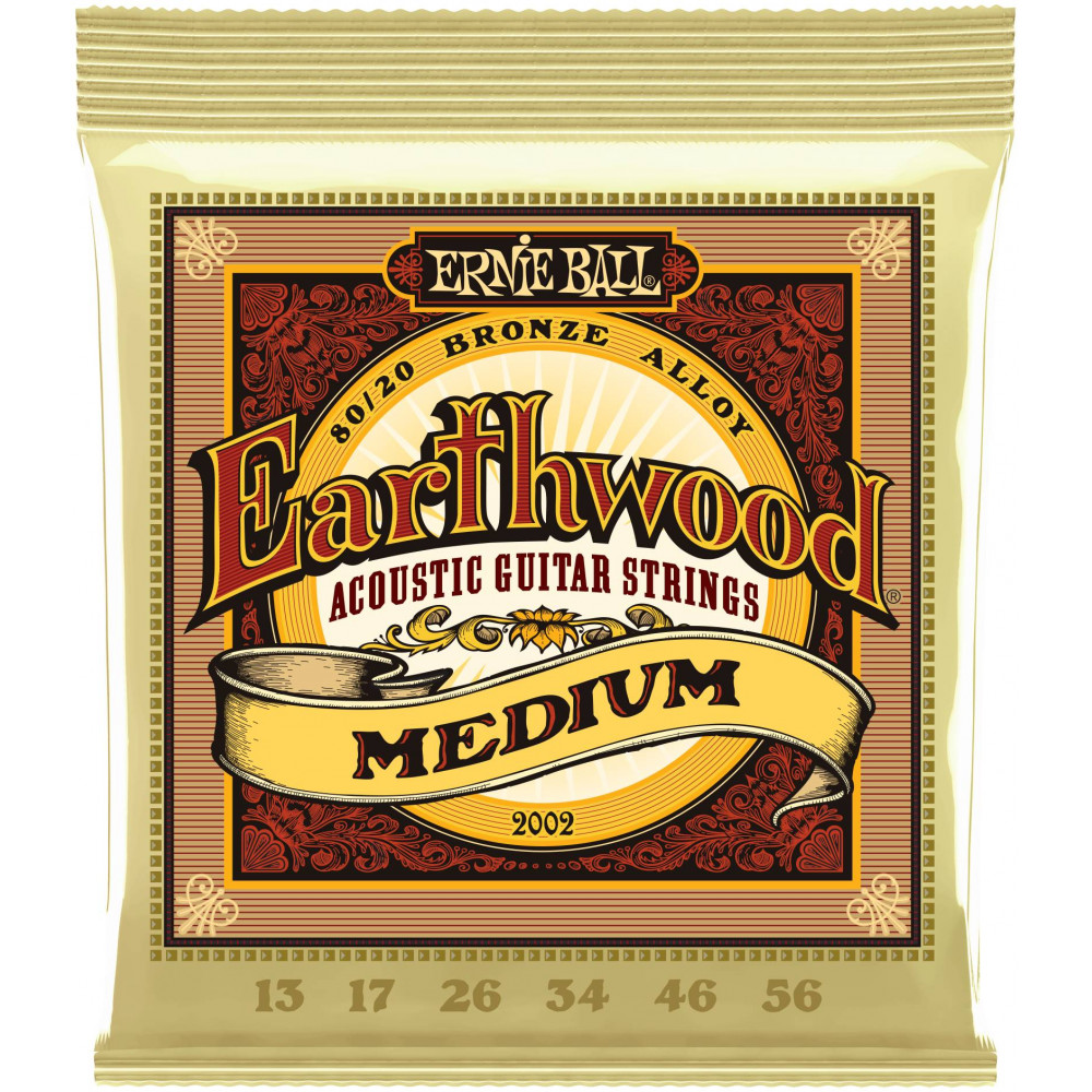 Струны для акустической гитары ERNIE BALL 2002 Earthwood 80/20 Bronze Medium 13-56