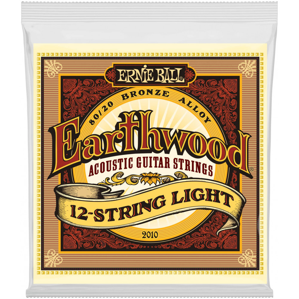 Струны для акустической 12-струнной гитары ERNIE BALL 2010 Earthwood 80/20 Bronze Light 9-46