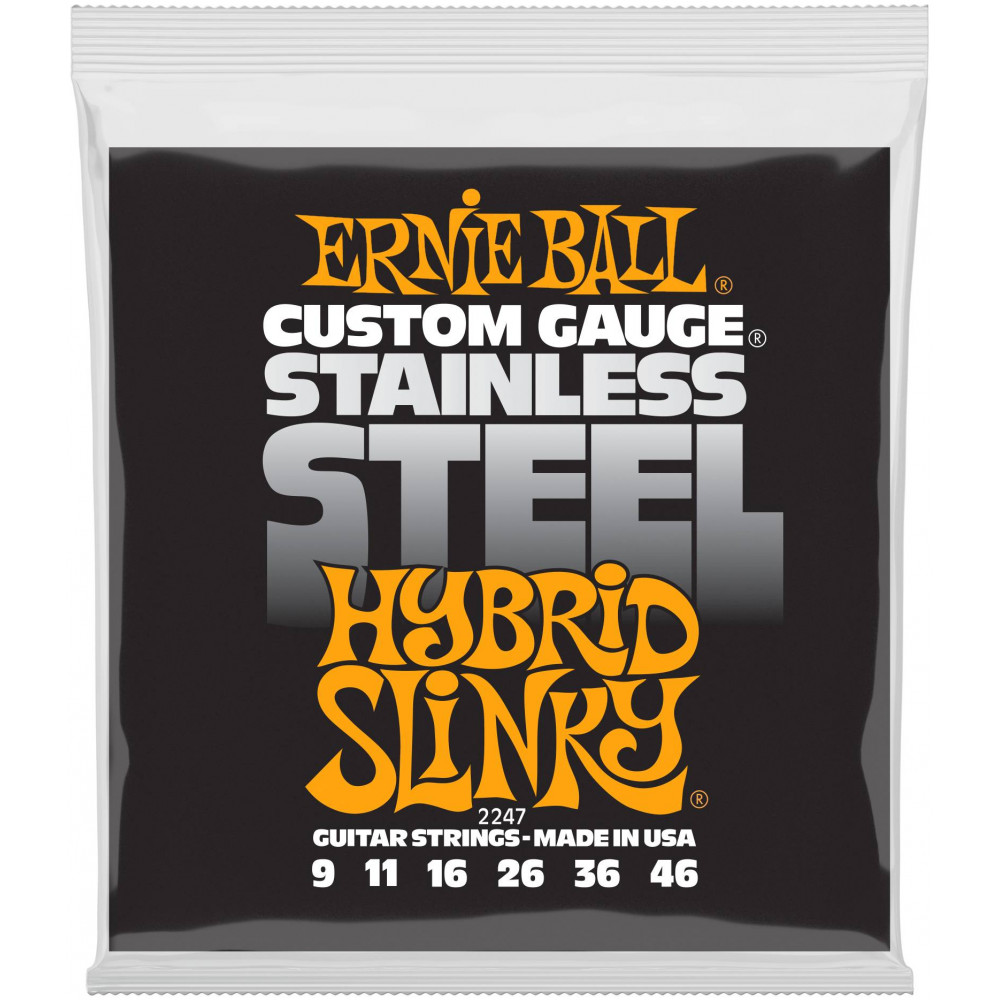 ERNIE BALL 2247 Stainless Steel Slinky Hybrid 9-46 - Струны для электрогитары