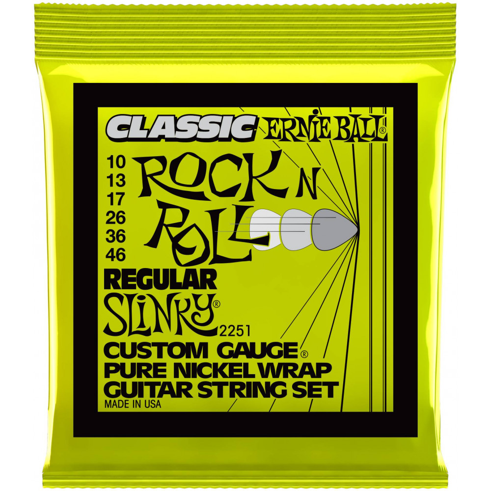 ERNIE BALL 2251 Classic Rock n Roll Pure Nickel Slinky Regular 10-46 - Струны для электрогитары