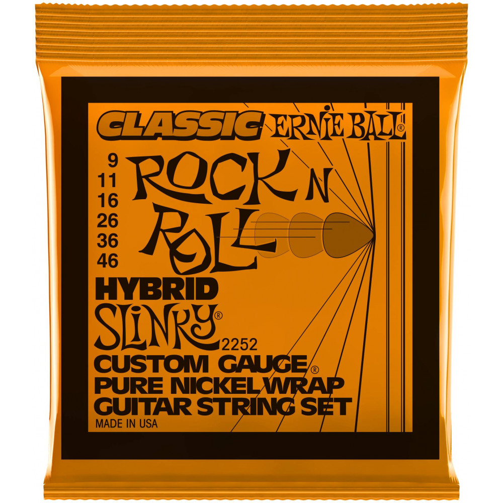 ERNIE BALL 2252 Classic Rock n Roll Pure Nickel Slinky Hybrid 9-46 - Струны для электрогитары