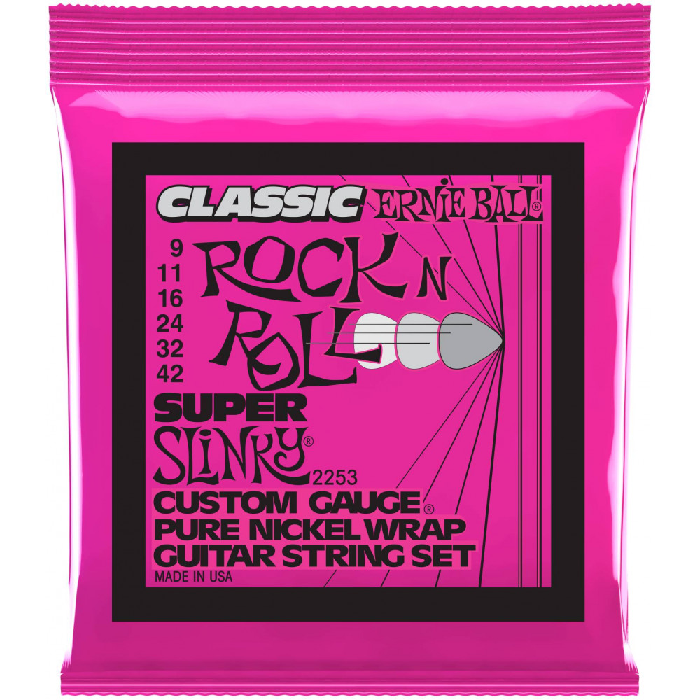 ERNIE BALL 2253 Classic Rock n Roll Pure Nickel Slinky Super 9-42 - Струны для электрогитары