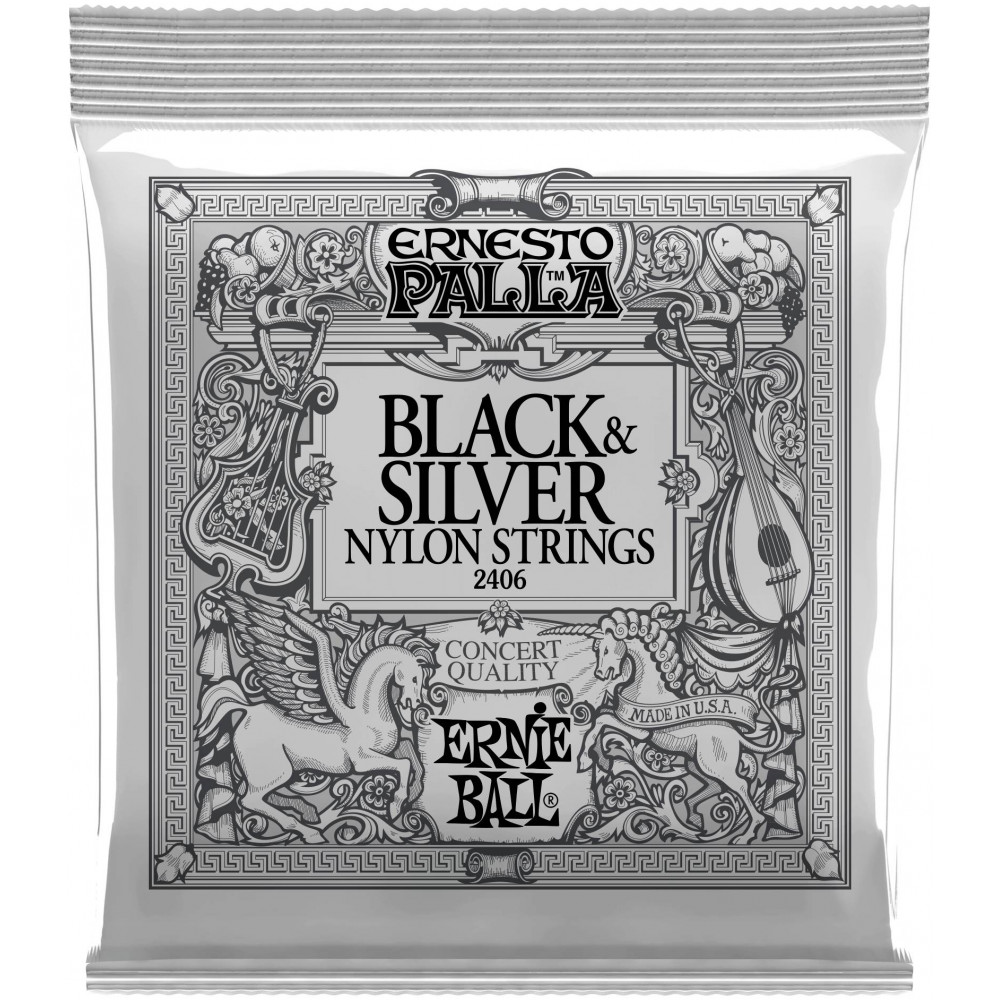 Струны для классической гитары ERNIE BALL 2406 Ernesto Palla Black&Silver Nylon Medium 28-42