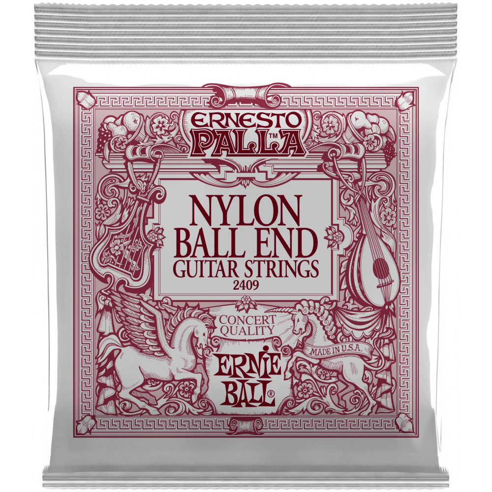 ERNIE BALL 2409 Ernesto Palla Black&Gold Nylon Medium 28-42 - Струны для классической гитары с шариками