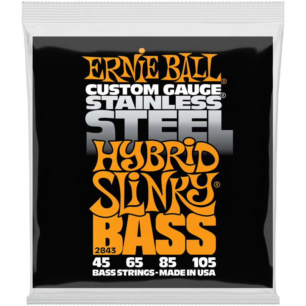 ERNIE BALL 2843 Stainless Steel Slinky Hybrid 45-105 - Струны для бас-гитары