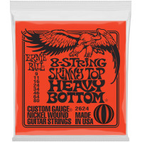 Струны для электрогитары 8-струнной ERNIE BALL 2624 Nickel Wound Slinky Skinny Top Heavy Bottom 9-80