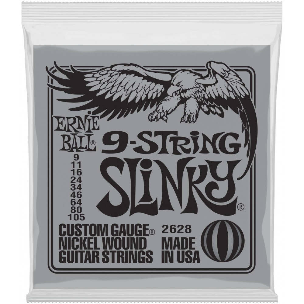 ERNIE BALL 2628 Nickel Wound Slinky 9-105 - Струны для электрогитары 9-струнной