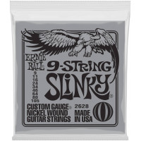 Струны для электрогитары 9-струнной ERNIE BALL 2628 Nickel Wound Slinky 9-105