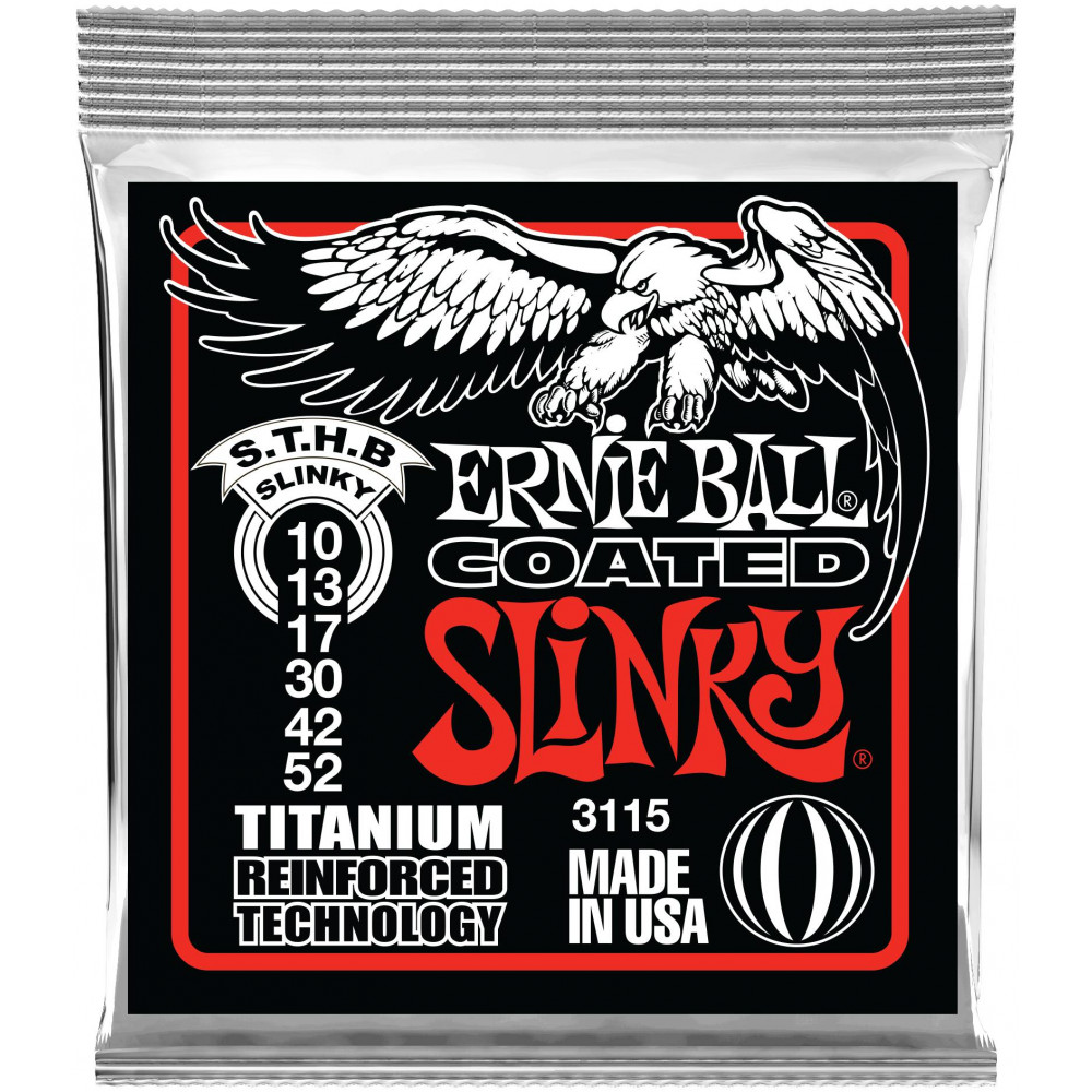 Струны для электрогитары ERNIE BALL 3115 RPS Coated Titanium Slinky Skinny Top Heavy Bottom 10-52