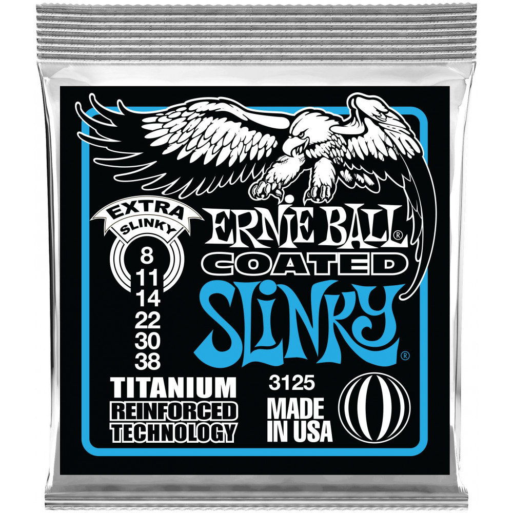 ERNIE BALL 3125 RPS Coated Titanium Slinky Extra 8-38 - Струны для электрогитары