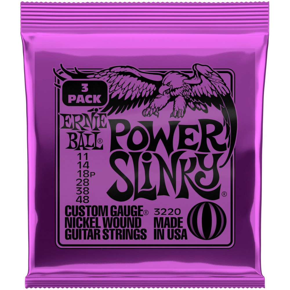 ERNIE BALL 3220 Nickel Wound Slinky Power 3 Pack 11-48 - Струны для электрогитары