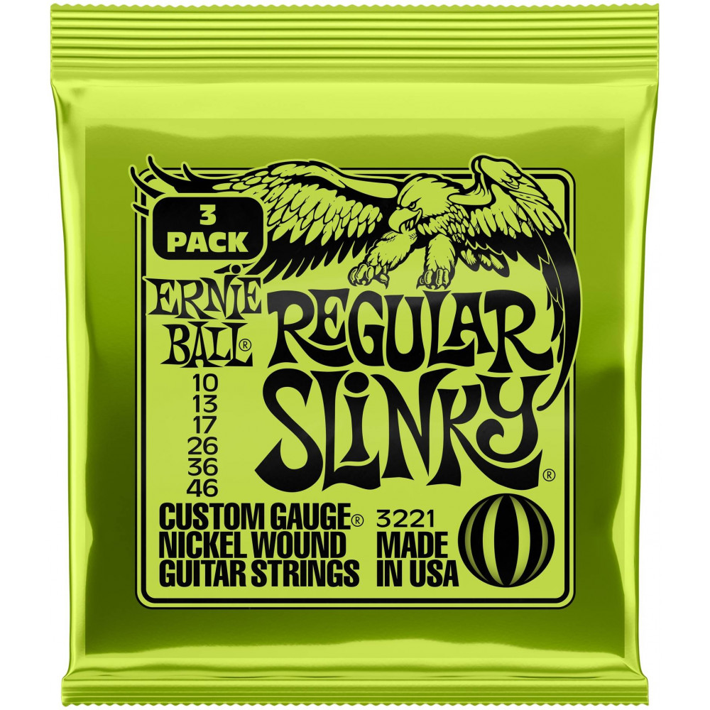 Струны для электрогитары ERNIE BALL 3221 Nickel Wound Slinky Regular 3 Pack 10-46