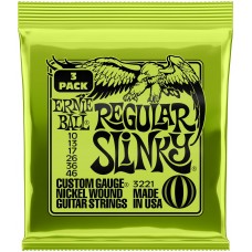 ERNIE BALL 3221 Nickel Wound Slinky Regular 3 Pack 10-46 - Струны для электрогитары