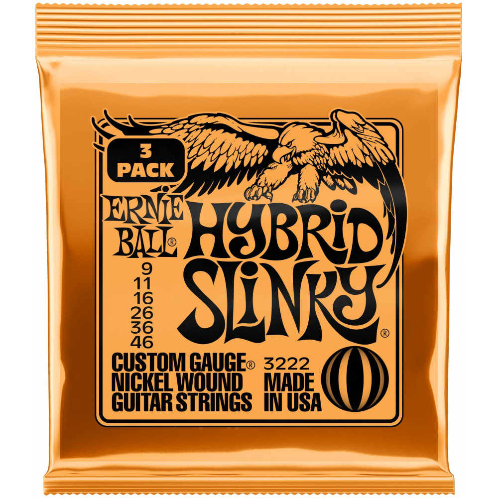 Струны для электрогитары ERNIE BALL 3222 Nickel Wound Slinky Hybrid 3 Pack 9-46