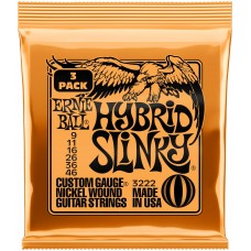 ERNIE BALL 3222 Nickel Wound Slinky Hybrid 3 Pack 9-46 - Струны для электрогитары