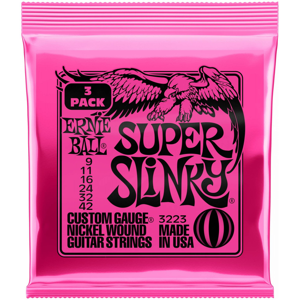 ERNIE BALL 3223 Nickel Wound Slinky Super 3 Pack 9-42 - Струны для электрогитары