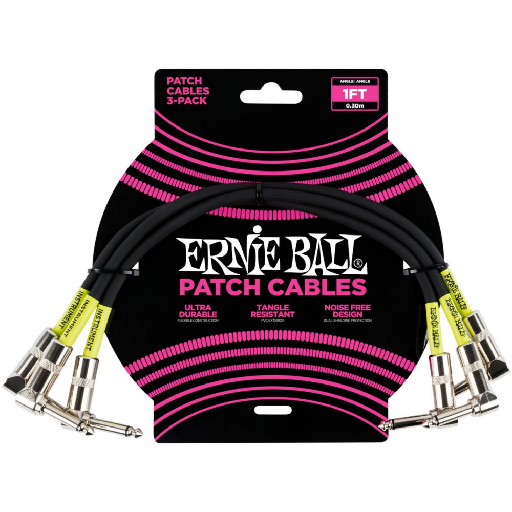 ERNIE BALL 6075, 30см - Инструментальный кабель