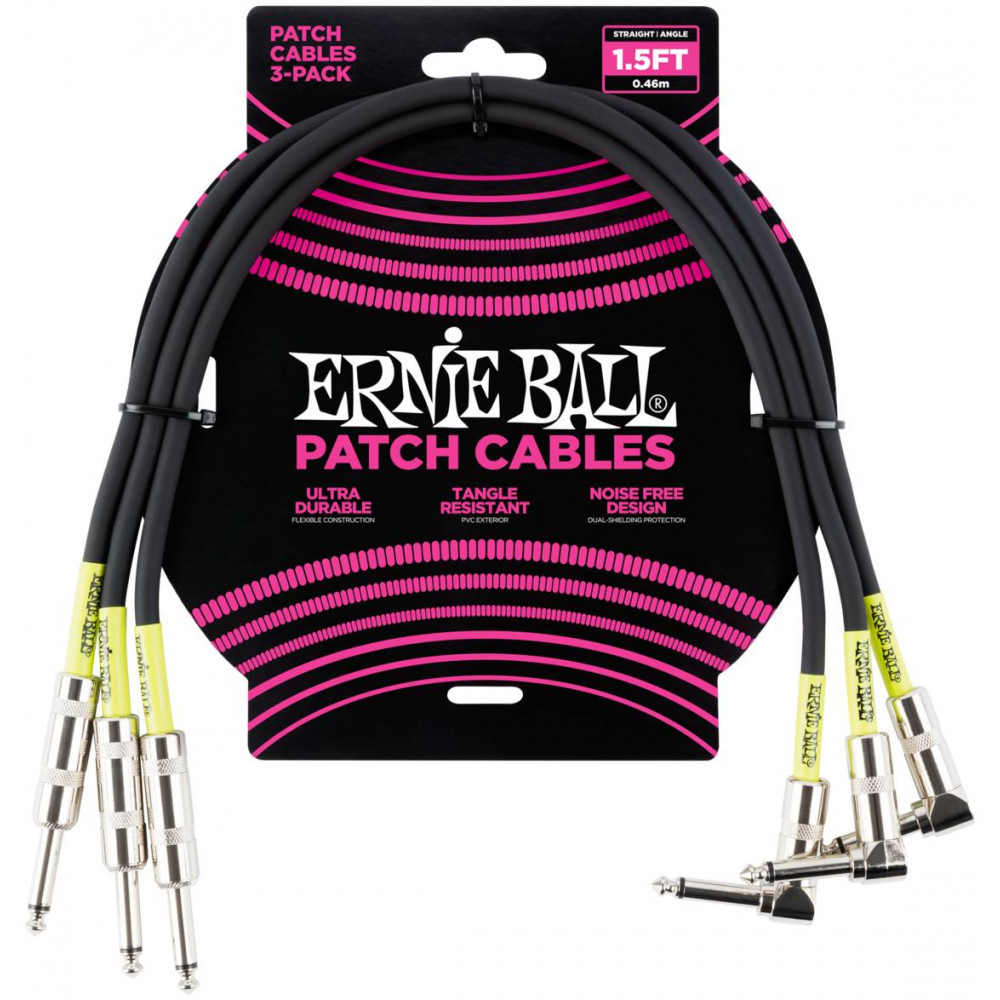 ERNIE BALL 6076, 46см - Инструментальный кабель