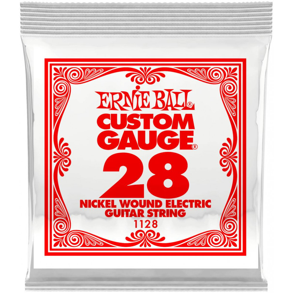 Струна одиночная для электрогитары ERNIE BALL 1128 Nickel Wound .028