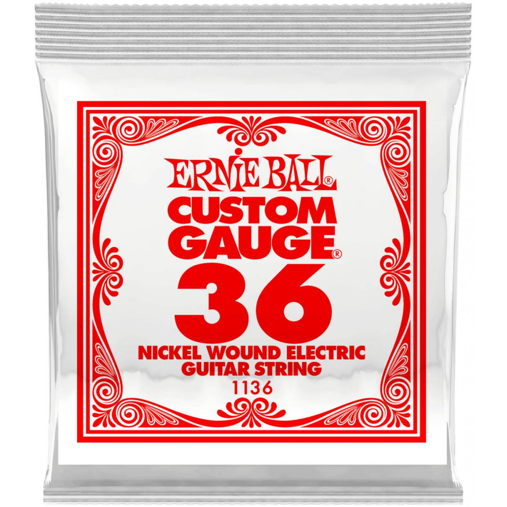 Струна одиночная для электрогитары ERNIE BALL 1136 Nickel Wound .036