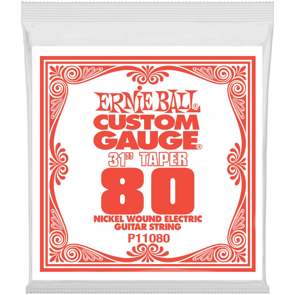 Струна одиночная для электрогитары ERNIE BALL 11080 Nickel Wound .080