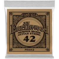 Струна одиночная для акустической гитары ERNIE BALL 1842 Earthwood Phosphor Bronze .042