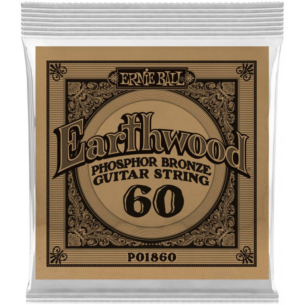 ERNIE BALL 1860 Earthwood Phosphor Bronze .060 - Струна одиночная для акустической гитары