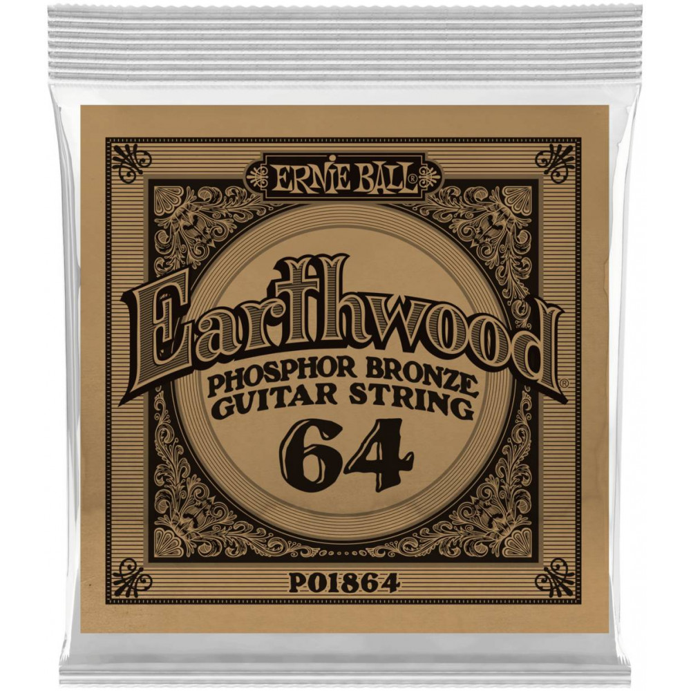 ERNIE BALL 1864 Earthwood Phosphor Bronze .064 - Струна одиночная для акустической гитары