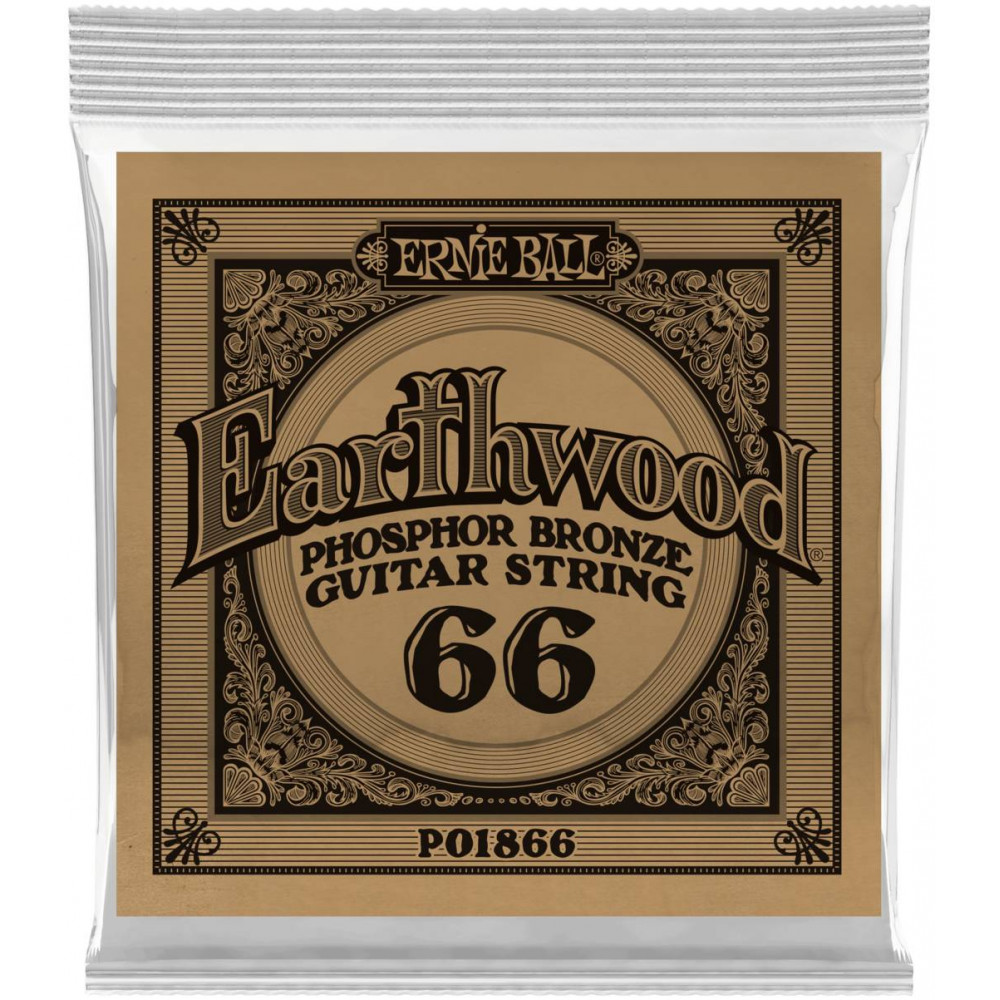 ERNIE BALL 1866 Earthwood Phosphor Bronze .066 - Струна одиночная для акустической гитары