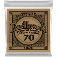 Струна одиночная для акустической гитары ERNIE BALL 1870 Earthwood Phosphor Bronze .070