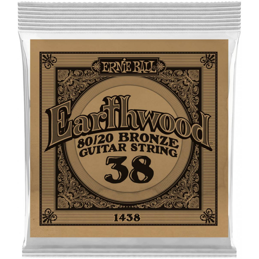 ERNIE BALL 1438 Earthwood 80/20 .038 - Струна одиночная для акустической гитары