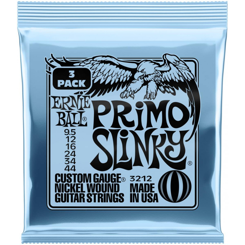 ERNIE BALL 3212 Nickel Slinky Primo 3 Pack 9.5-44 - Струны для электрогитары