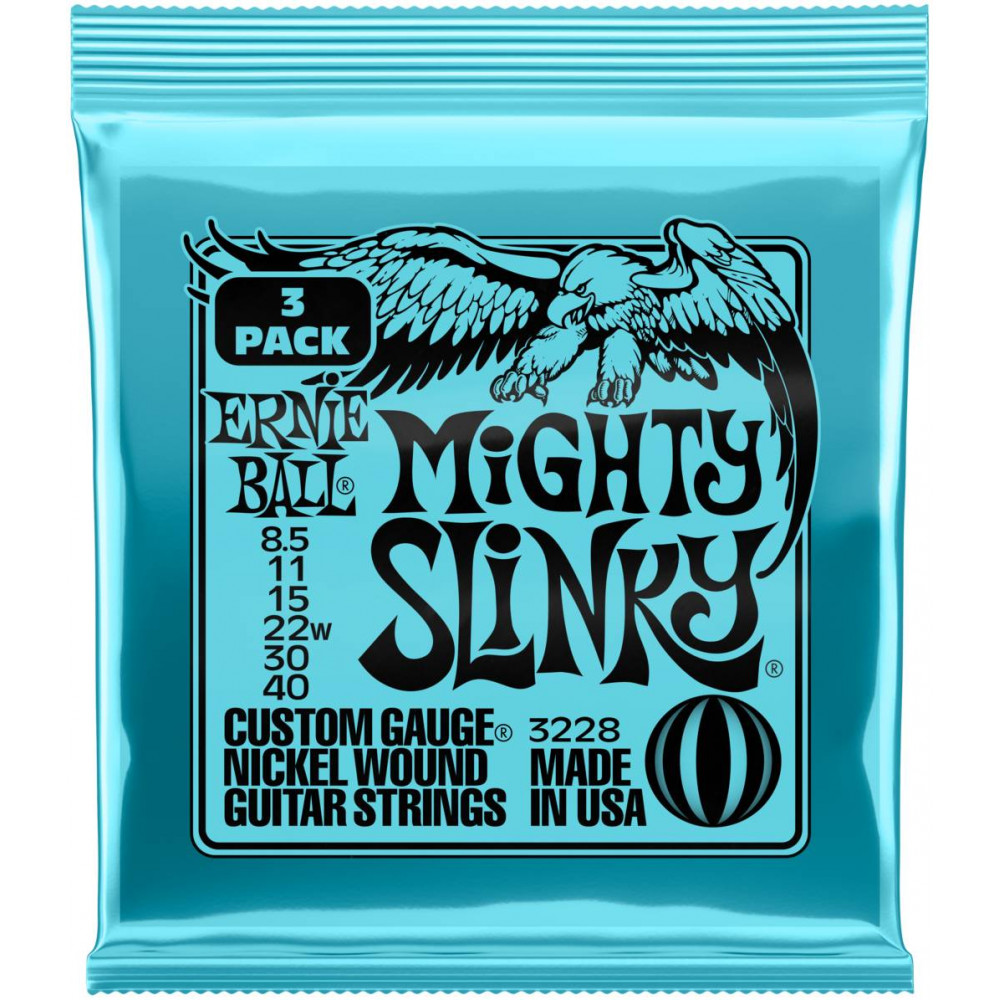 ERNIE BALL 3228 Nickel Slinky Mighty 3 Pack 8.5-40 - Струны для электрогитары