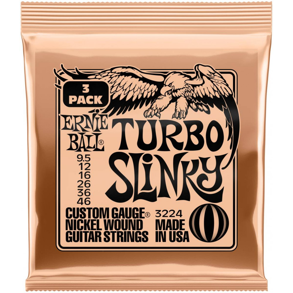 ERNIE BALL 3224 Nickel Slinky Turbo 3 Pack 9.5-46 - Струны для электрогитары