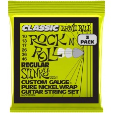 ERNIE BALL 3251 Pure Classic RnR Slinky Regular 3 Pack 10-46 - Струны для электрогитары