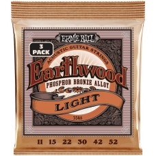 ERNIE BALL 3548 Earthwood Phosphor Bronze Light 3 Pack 11-52 - Струны для акустической гитары