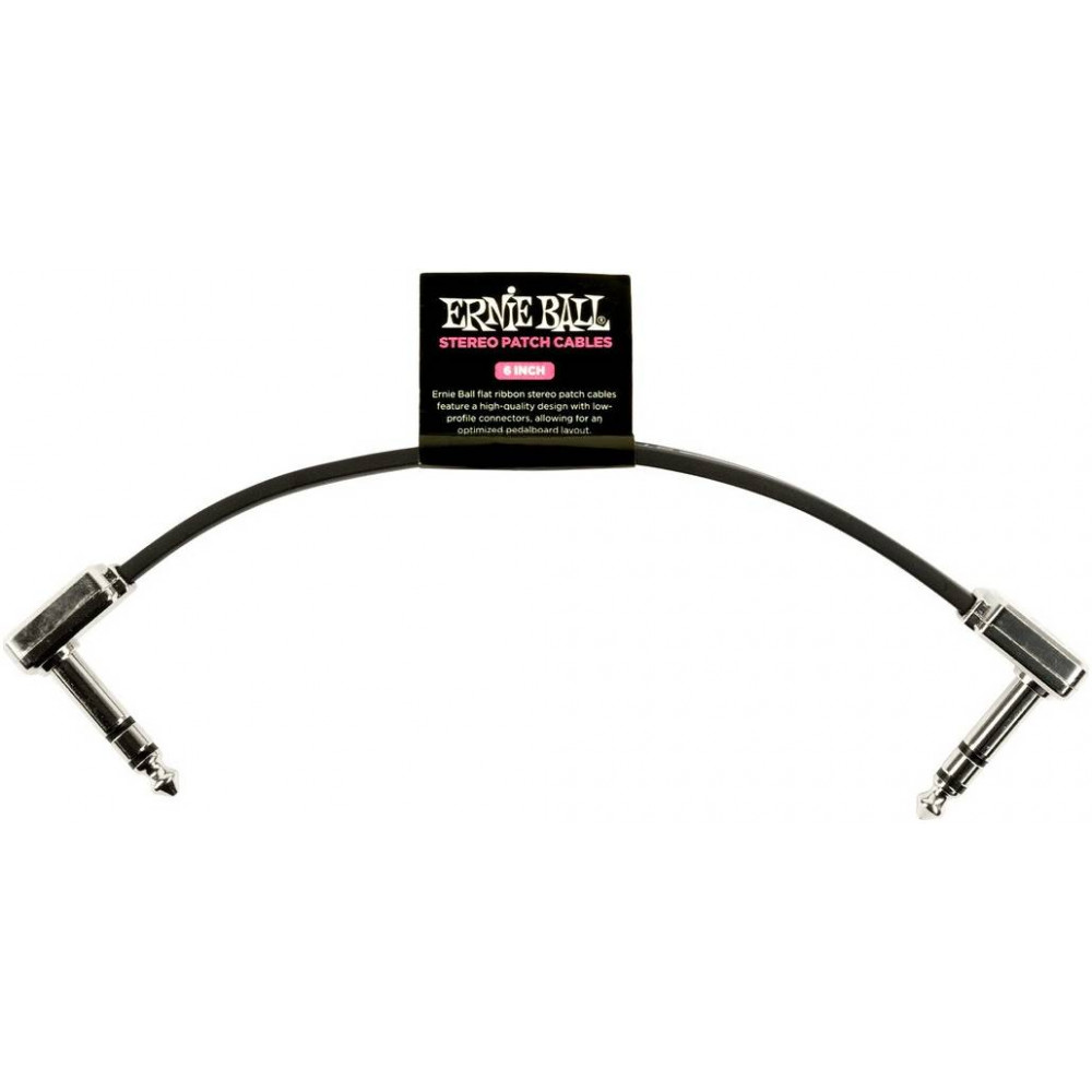 ERNIE BALL 6408 stereo, 15см - Инструментальный кабель