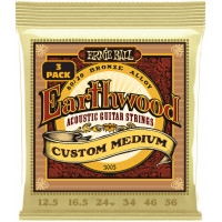 Струны для акустической гитары ERNIE BALL 3005 Earthwood 80/20 Bronze Custom Medium 3 Pack 12.5-56