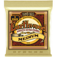 Струны для акустической гитары ERNIE BALL 3002 Earthwood 80/20 Bronze Medium 3 Pack 13-56