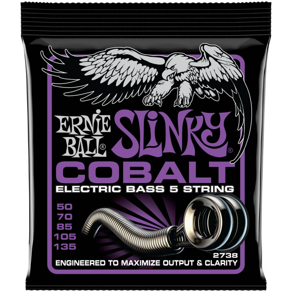 ERNIE BALL 2738 Cobalt Slinky Power 50-135 - Струны для бас-гитары 5 струнной
