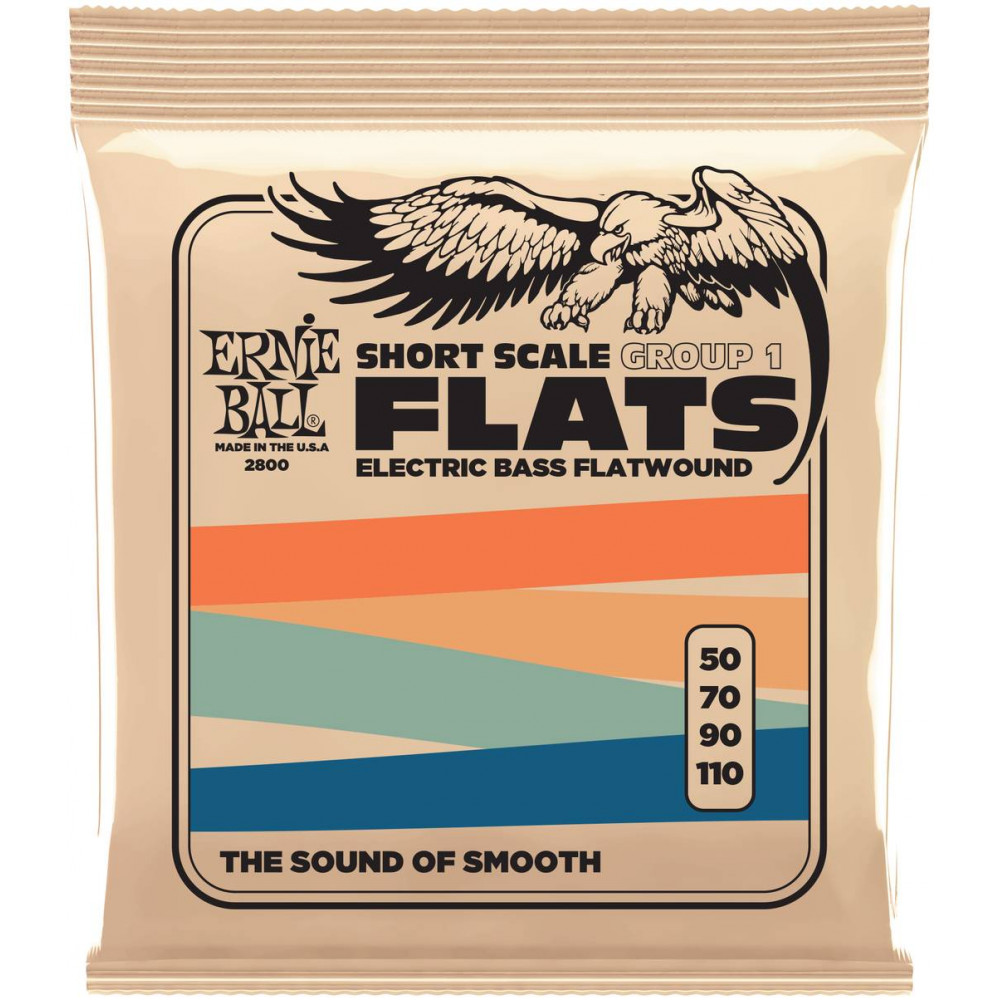 ERNIE BALL 2800 Flatwound Group 1 Short Scale 50-110 - Струны для бас-гитары