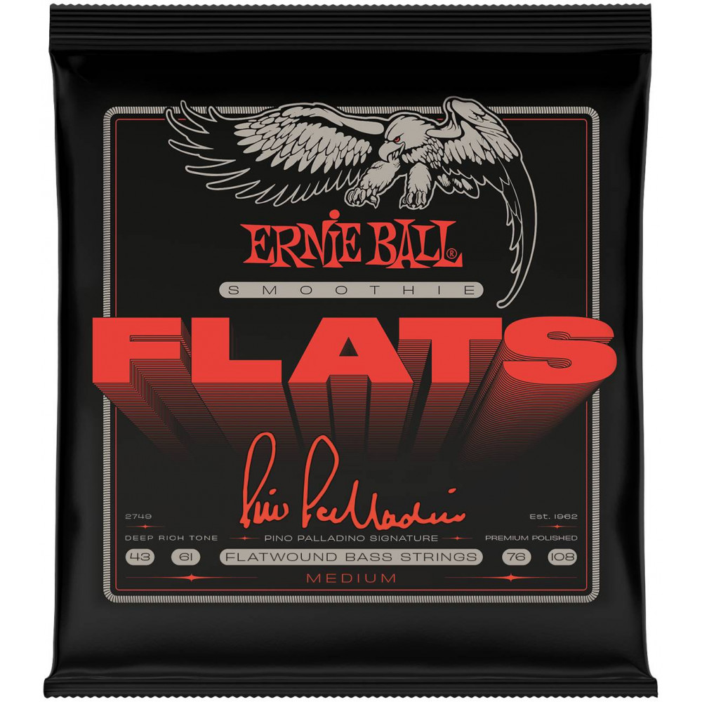 ERNIE BALL 2749 Pino Palladino Smoothie Flats Medium 43-108 - Струны для бас-гитары