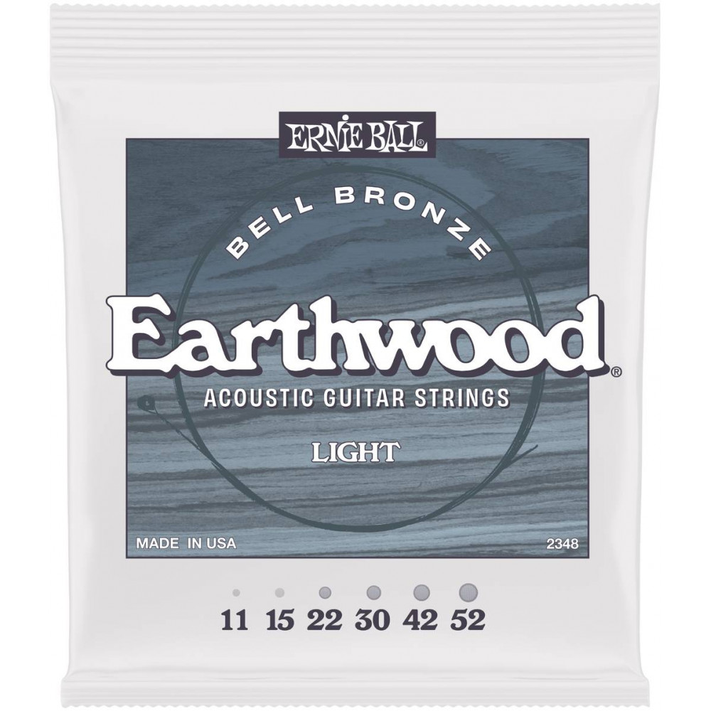 Струны для акустической гитары ERNIE BALL 2348 John Mayer Earthwood Bell Bronze Light 11-52
