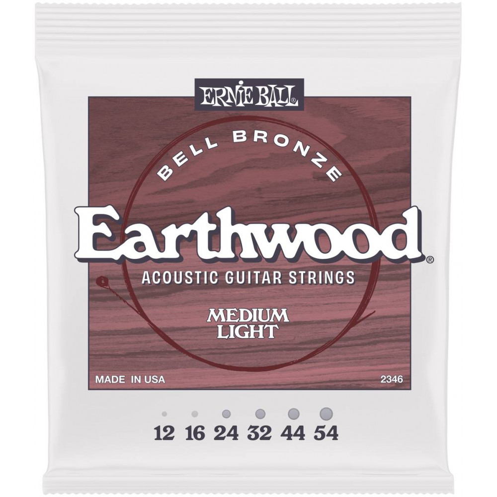ERNIE BALL 2346 John Mayer Earthwood Bell Bronze Medium Light 12-54 - Струны для акустической гитары